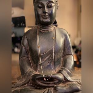 J. Crew Gold Necklace with Pink and Orange Accents